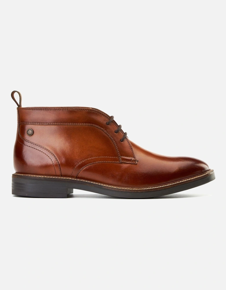 London Lincoln Leather Men's Burnt Tan Ankle Boots