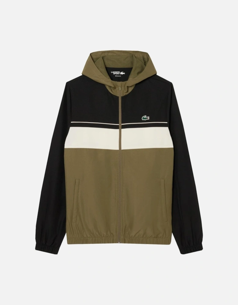 Men's White, Black and Khaki colour block Tracksuit