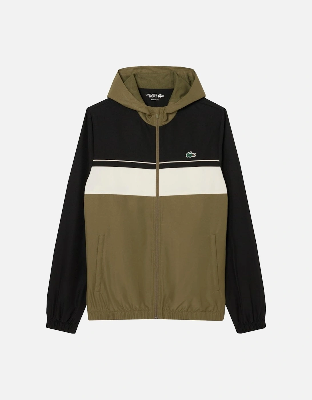 Men's White, Black and Khaki colour block Tracksuit