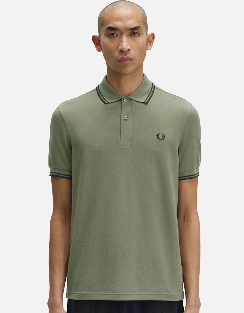 Twin Tipped Polo Shirt Wreath Green/Black/Black
