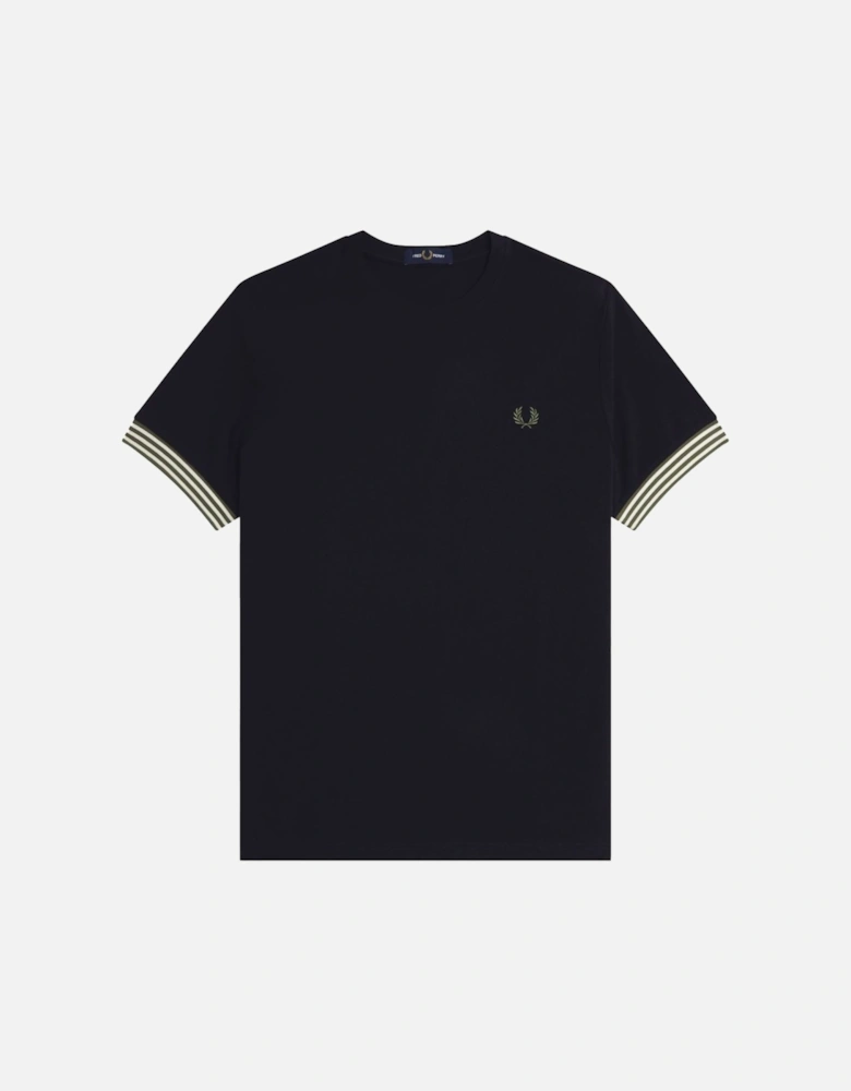 Striped Cuff T-Shirt Black
