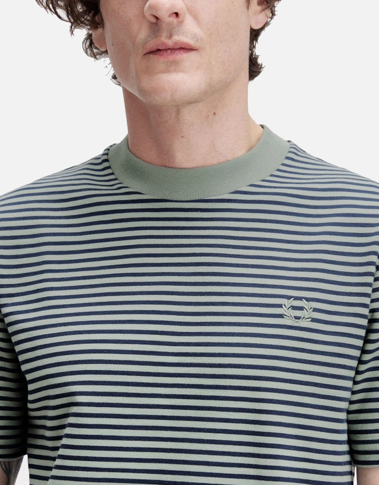 Fine Stripe Heavyweight T-Shirt Bay Leaf