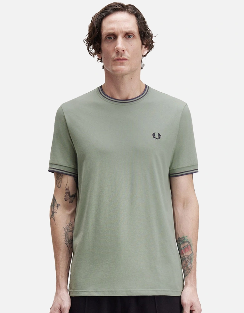 Twin Tipped T-Shirt Bay Leaf/Dark Airforce /Tennis Blue
