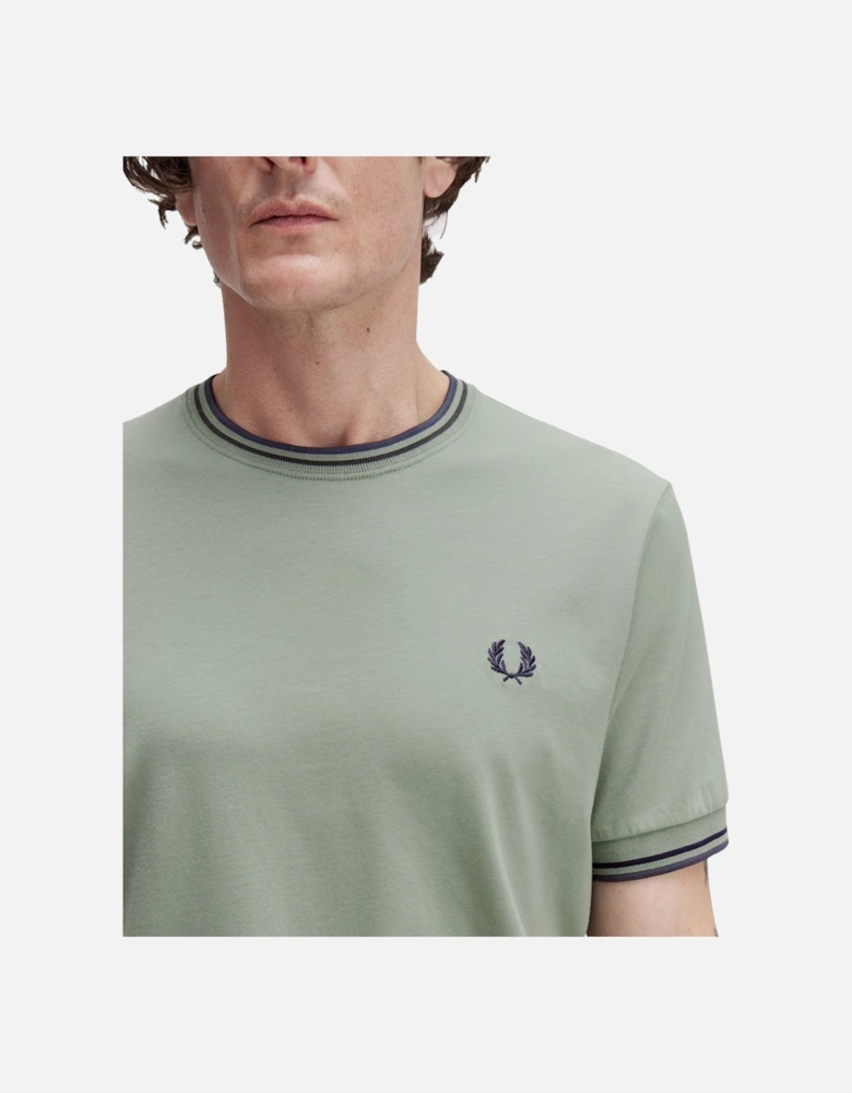 Twin Tipped T-Shirt Bay Leaf/Dark Airforce /Tennis Blue