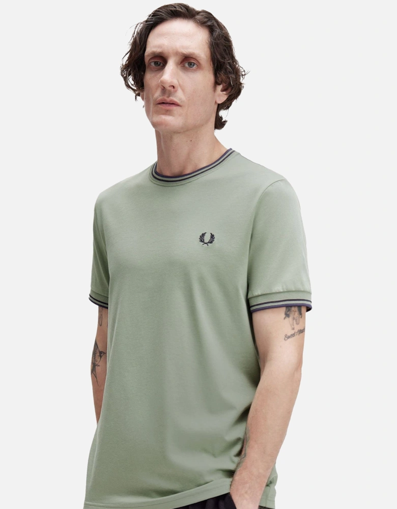 Twin Tipped T-Shirt Bay Leaf/Dark Airforce /Tennis Blue