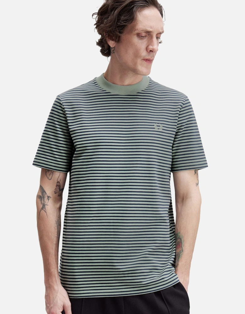 Fine Stripe Heavyweight T-Shirt Bay Leaf