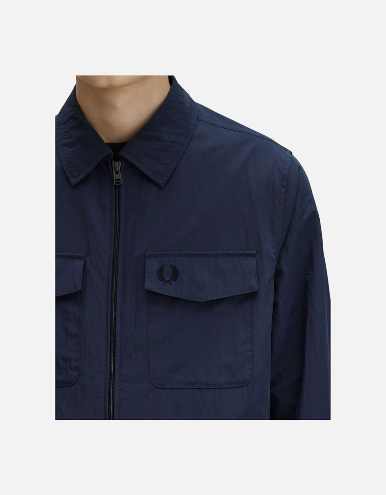 Textured Zip-Through Overshirt Dark Airforce