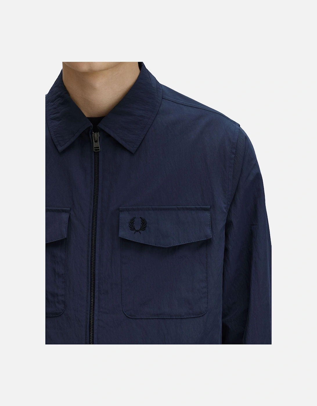 Textured Zip-Through Overshirt Dark Airforce
