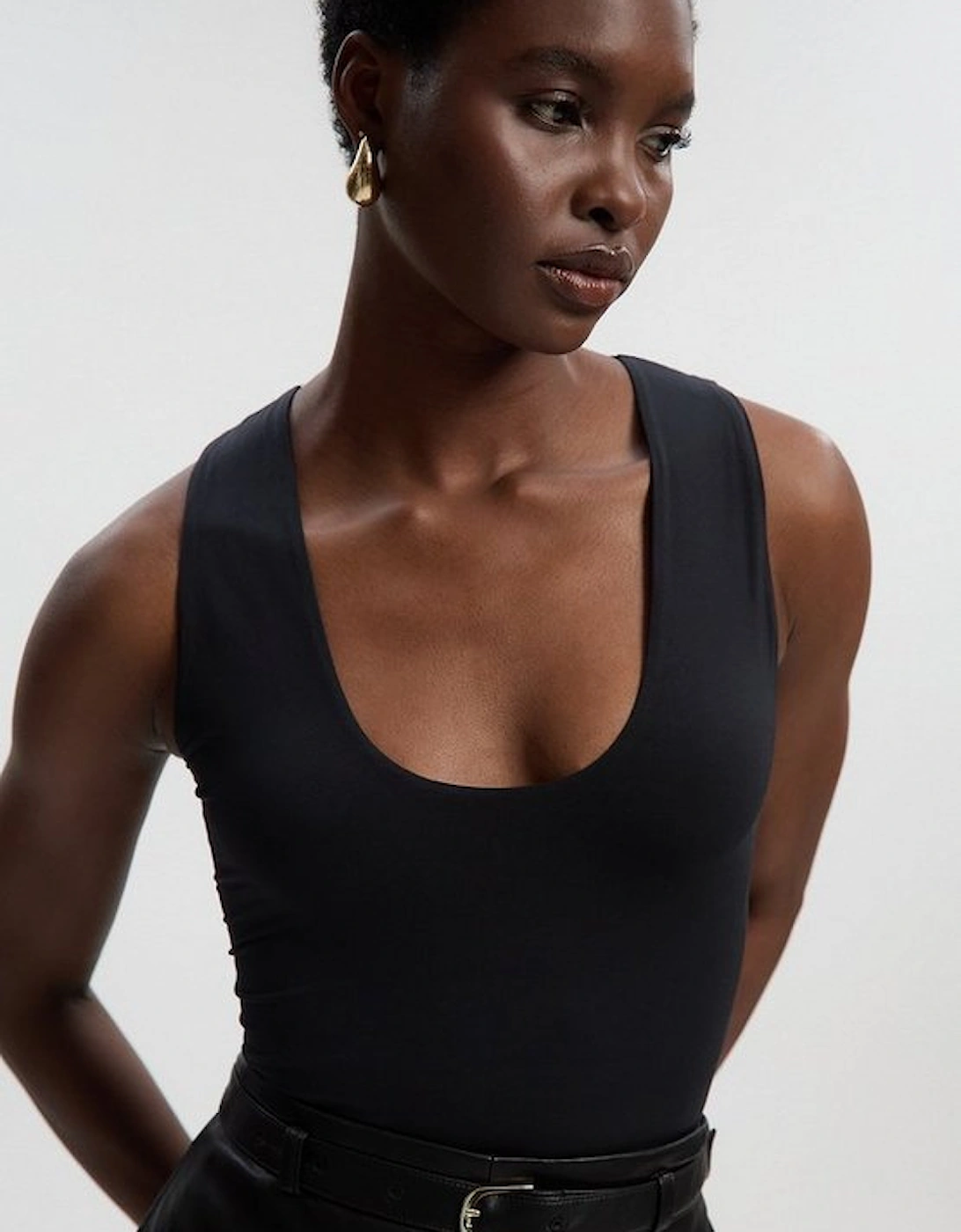 Halter Neck Contour Jersey Bodysuit, 2 of 1