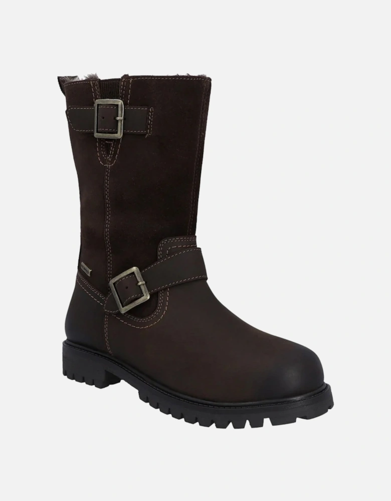 Womens/Ladies Ness Full Grain Leather Biker Boots