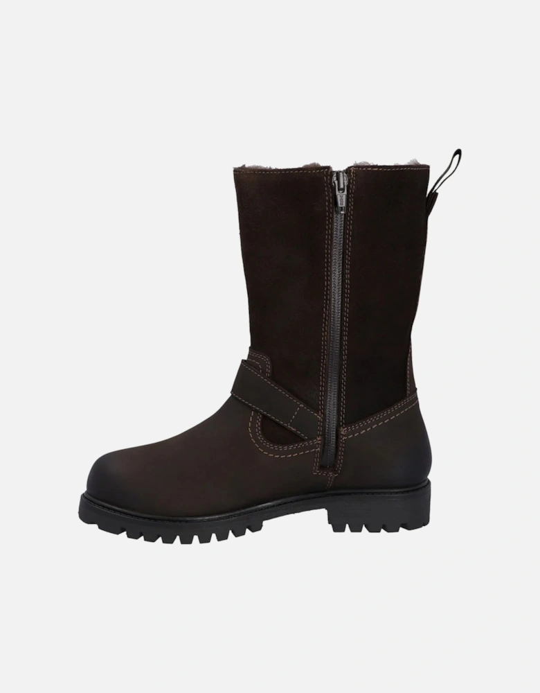 Womens/Ladies Ness Full Grain Leather Biker Boots