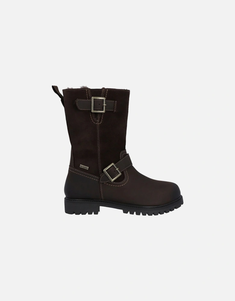 Womens/Ladies Ness Full Grain Leather Biker Boots