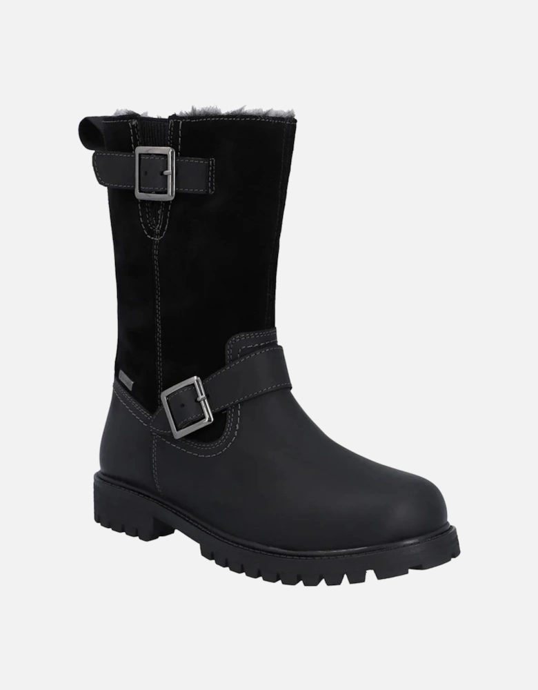 Womens/Ladies Ness Full Grain Leather Biker Boots