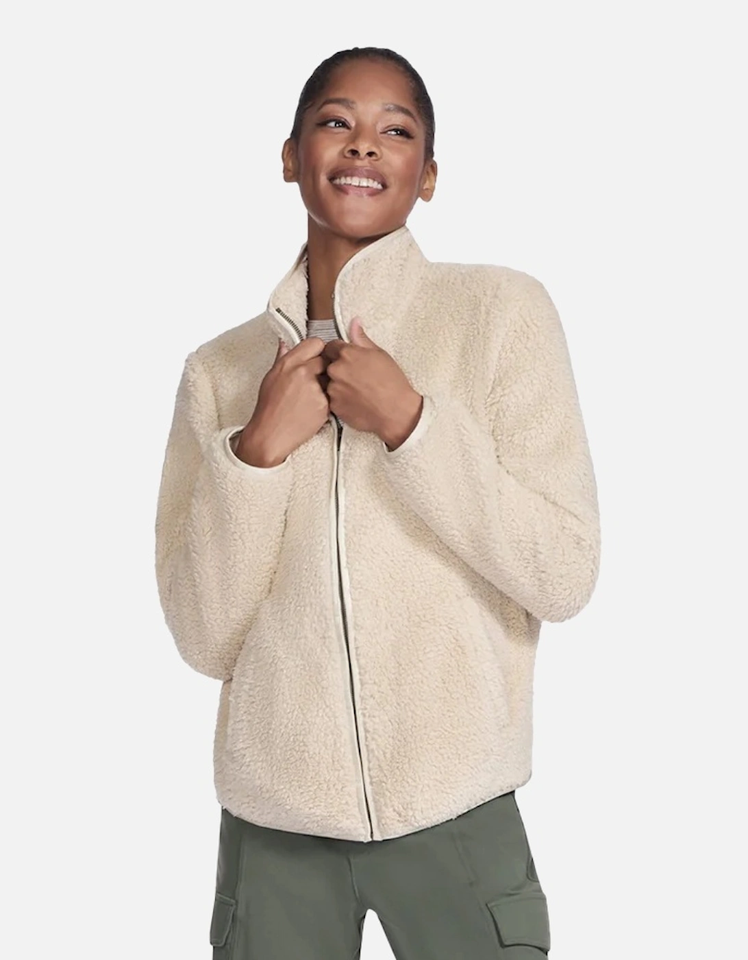 Skechers Women's Cream / Sherpa Jacket - : Size 8-10 Uk