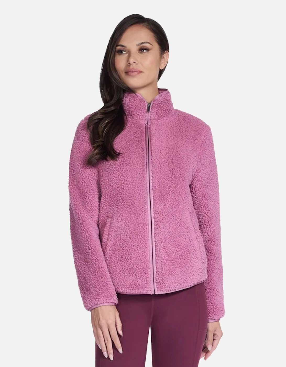 Skechers Women's Pink / Sherpa Jacket - : Size 8-10 Uk