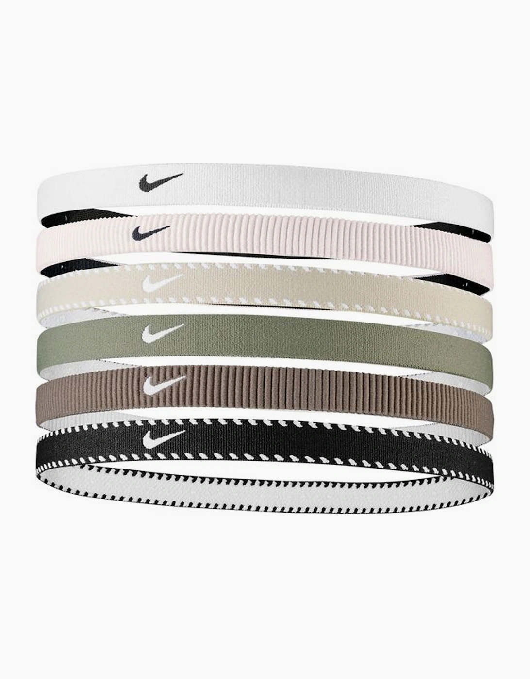 Nike Unisex Multi/White Printed Flex Classic Headband (Pack Of 6) - Size: One Size