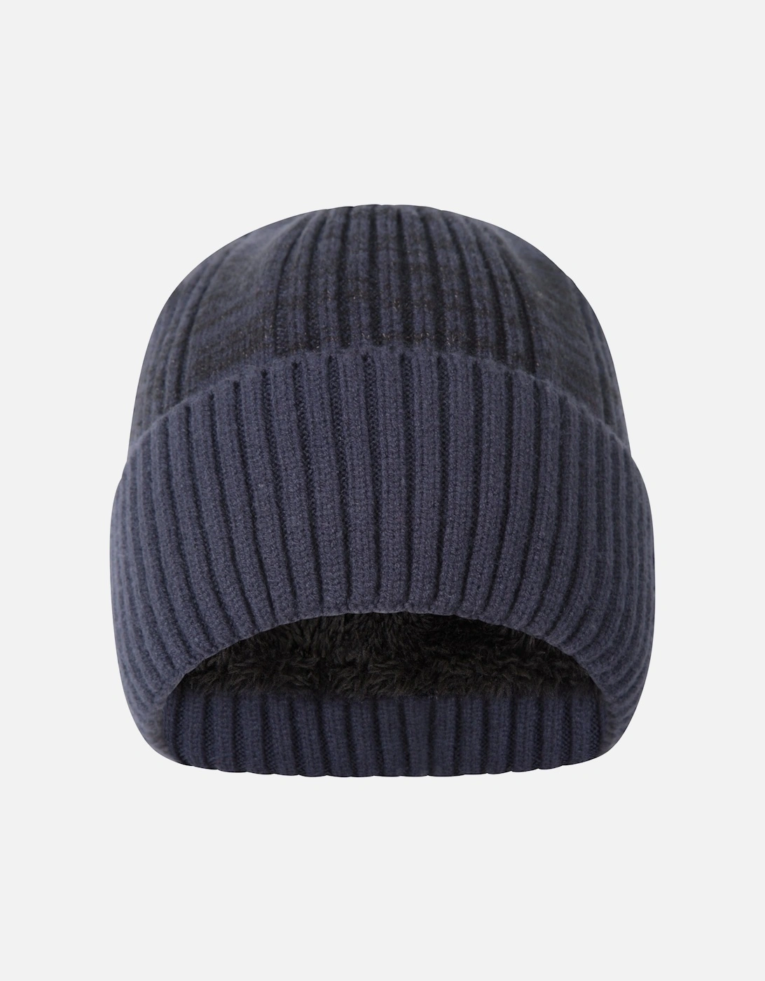 Mens Ribbed Faux Fur Lined Beanie, 6 of 5