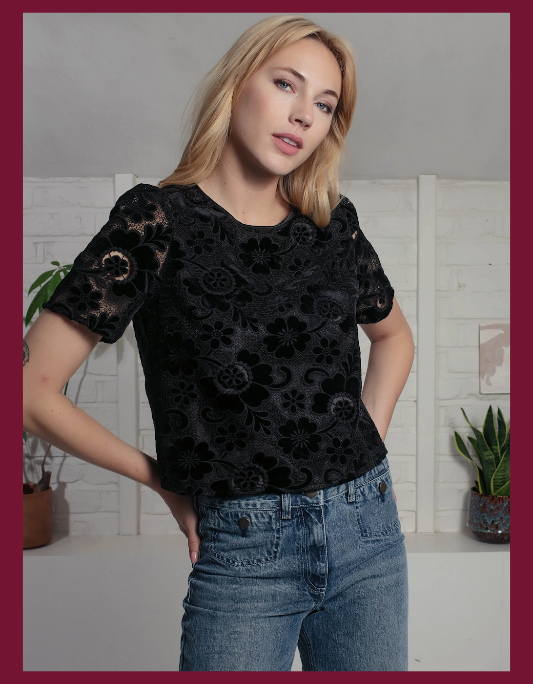 Nooki Design Women's Corinne Lace Top - Black - Size: 14