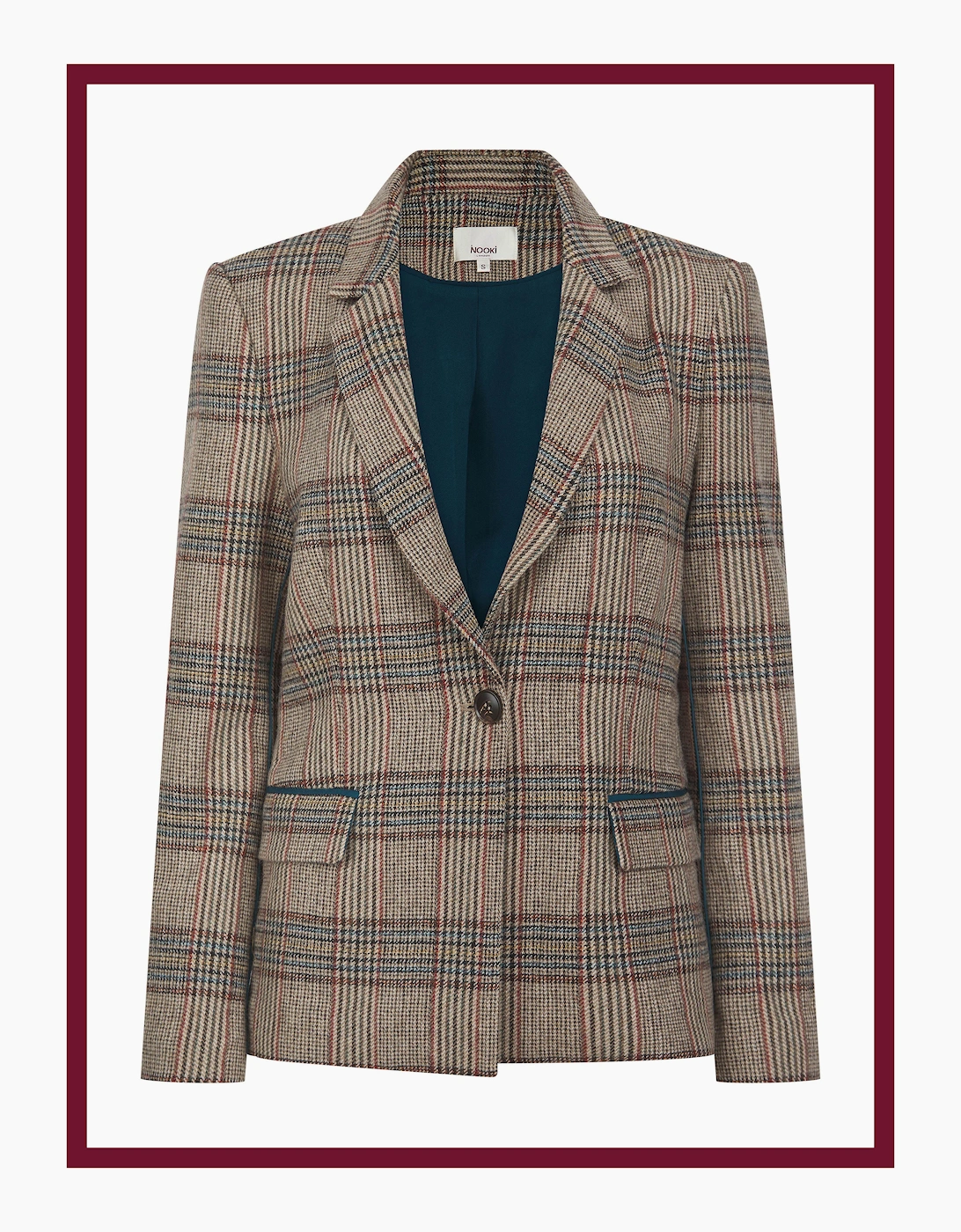 Nooki Design Women's Michaela Check Blazer - Multi - Size: 10/8