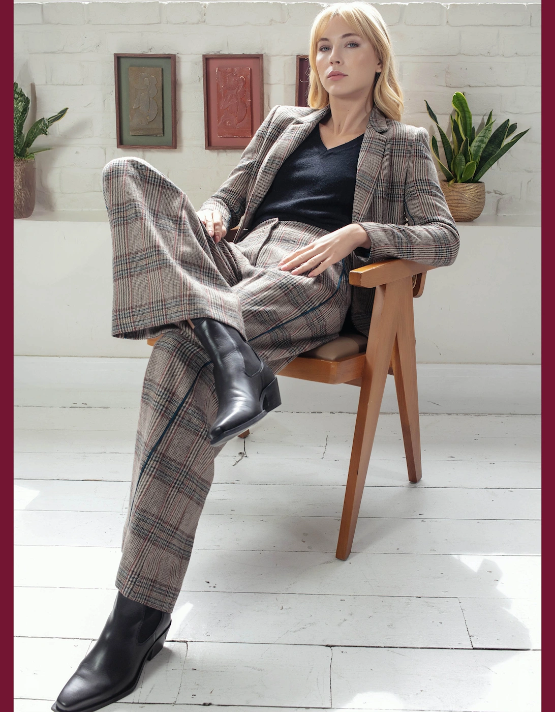 Michaela Check Blazer