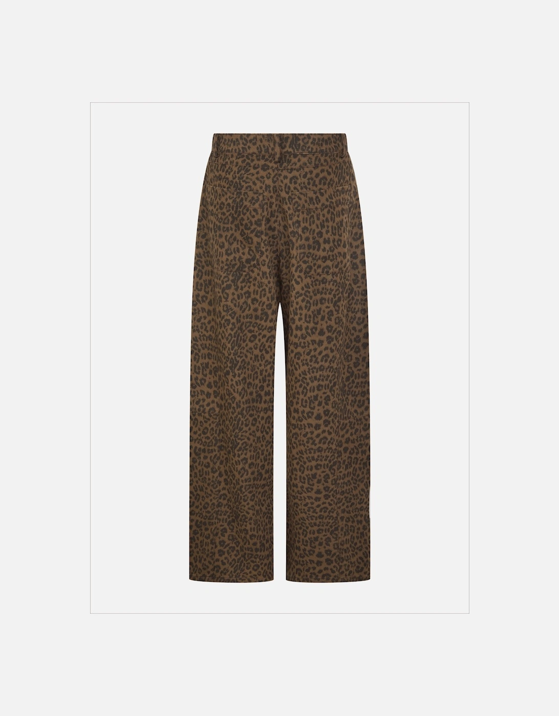 Ditta Leopard Barrel Leg Jeans in Chocolate