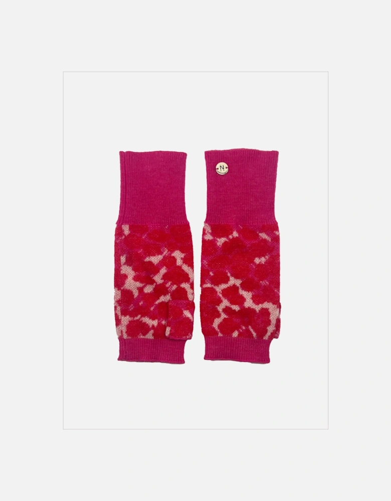Darcy Leopard Fingerless Gloves - Pink Mix