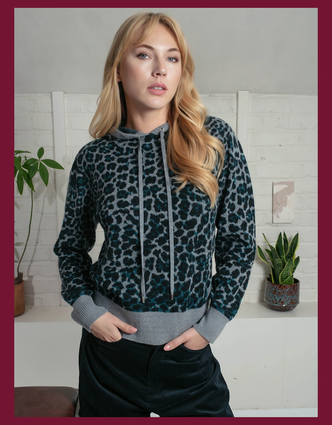 Nooki Design Women's Leopard Norwood Hoodie in Grey - Size: 12