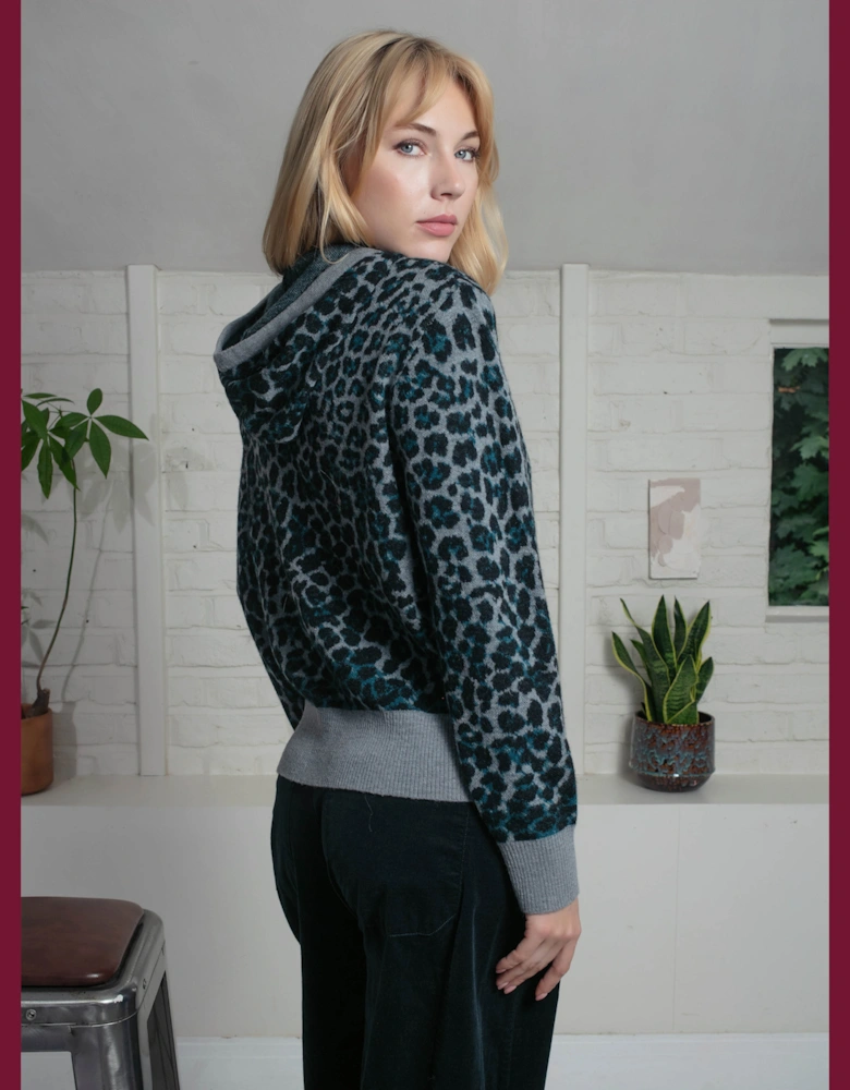 Leopard Norwood Hoodie in Grey