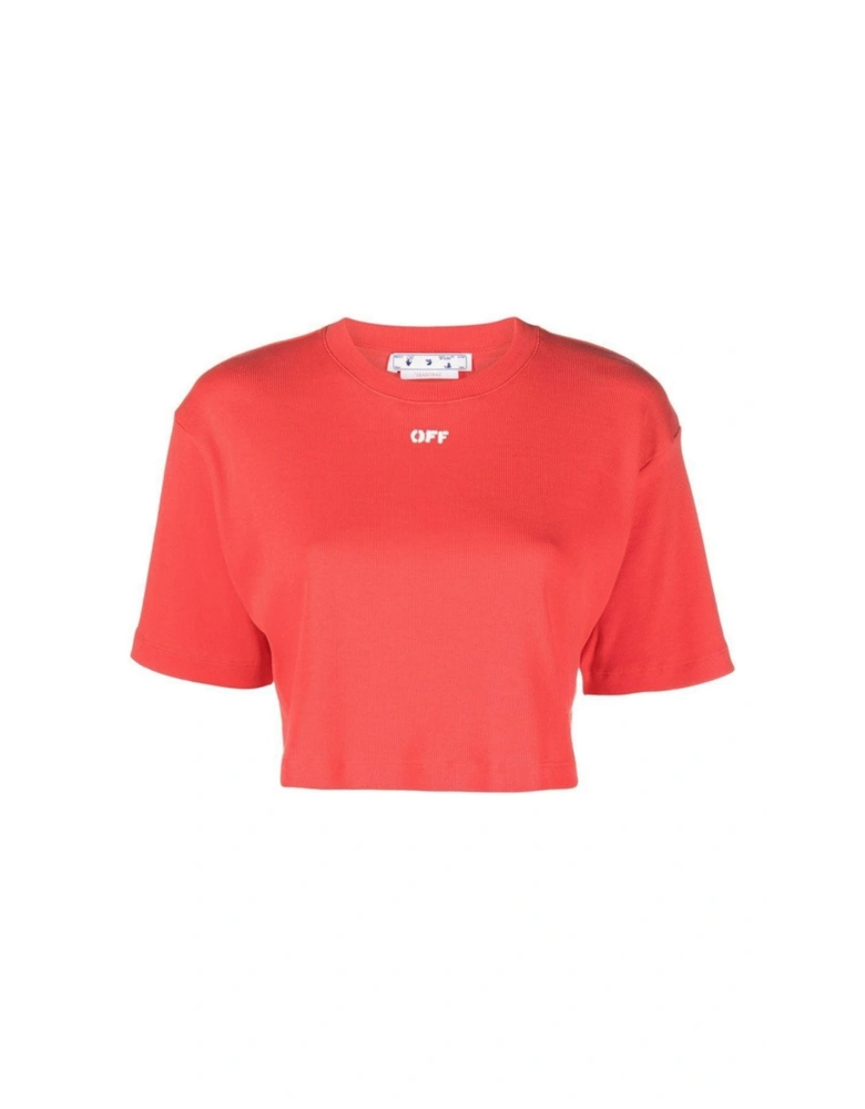 Logo Print Cropped T-Shirt