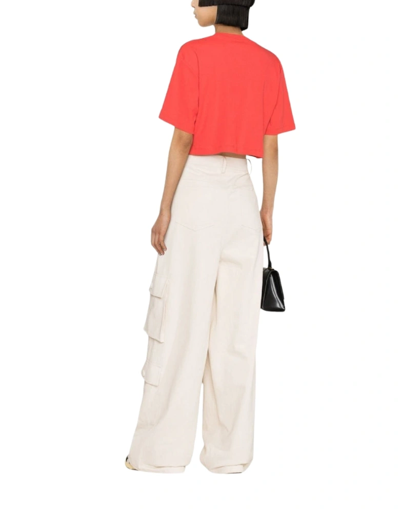 Logo Print Cropped T-Shirt