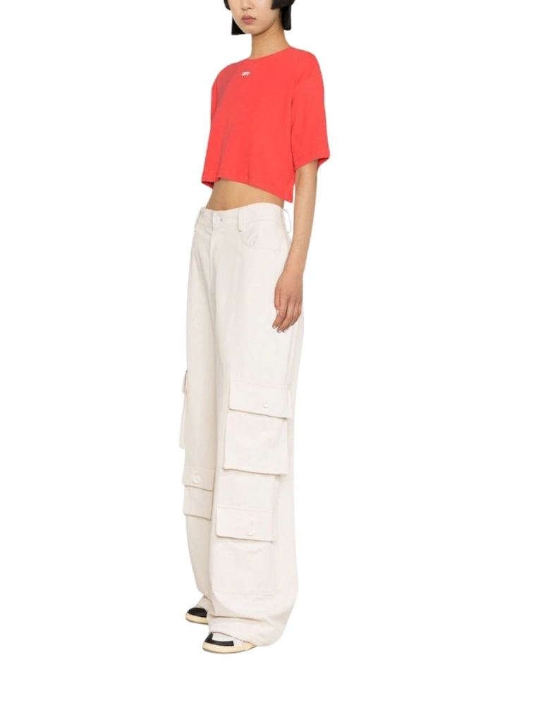Logo Print Cropped T-Shirt