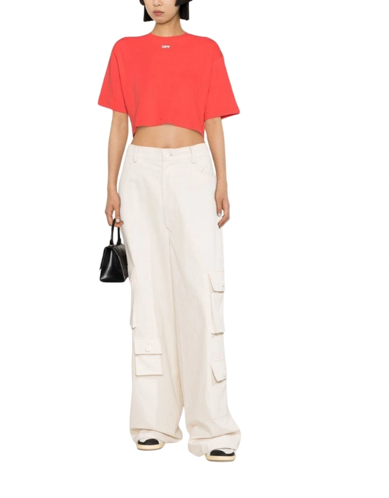 Logo Print Cropped T-Shirt