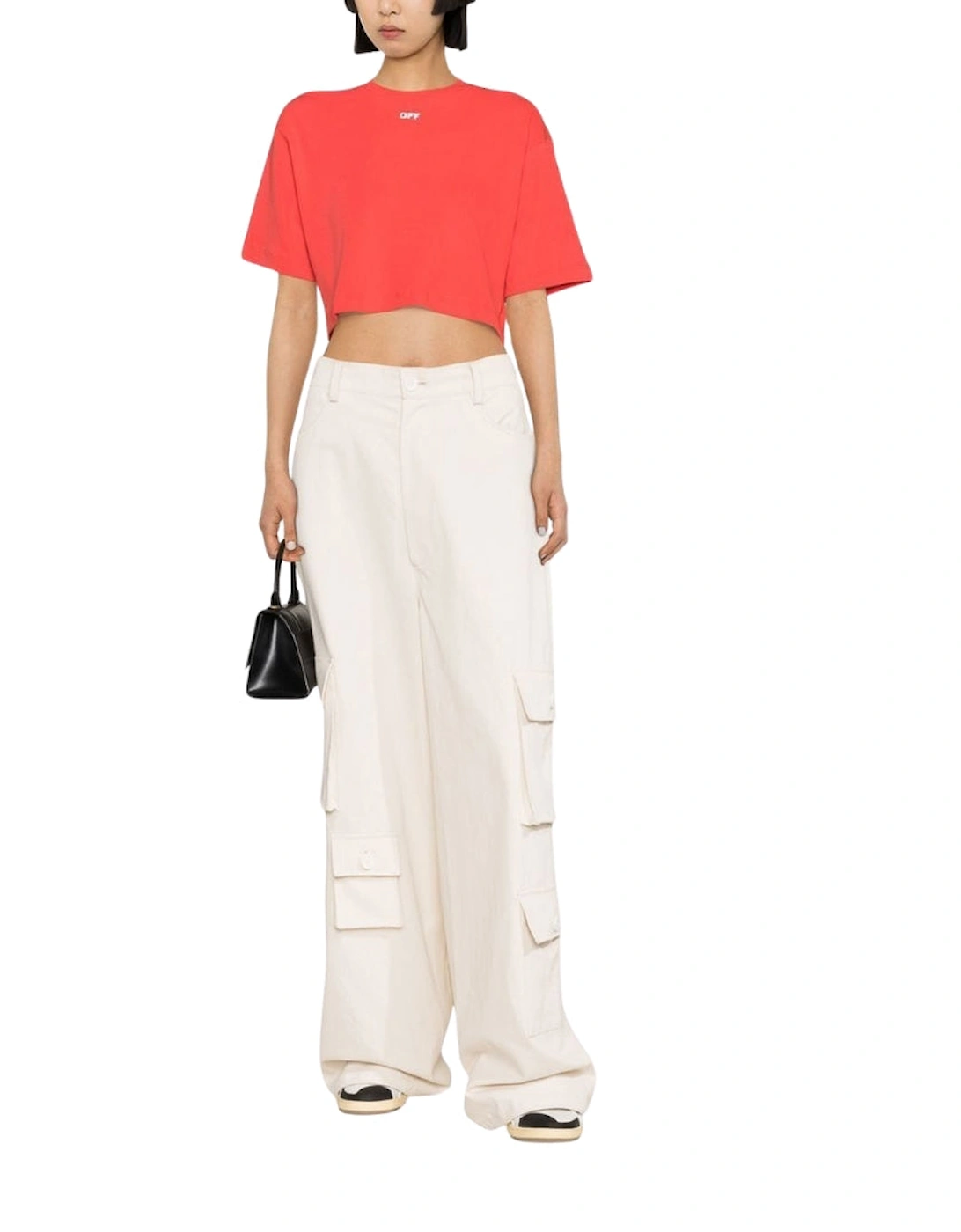 Logo Print Cropped T-Shirt