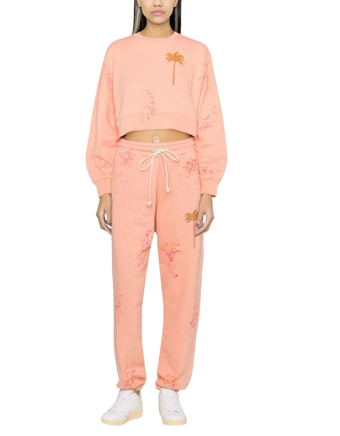 Pxp Painted Cropped Crew Coral