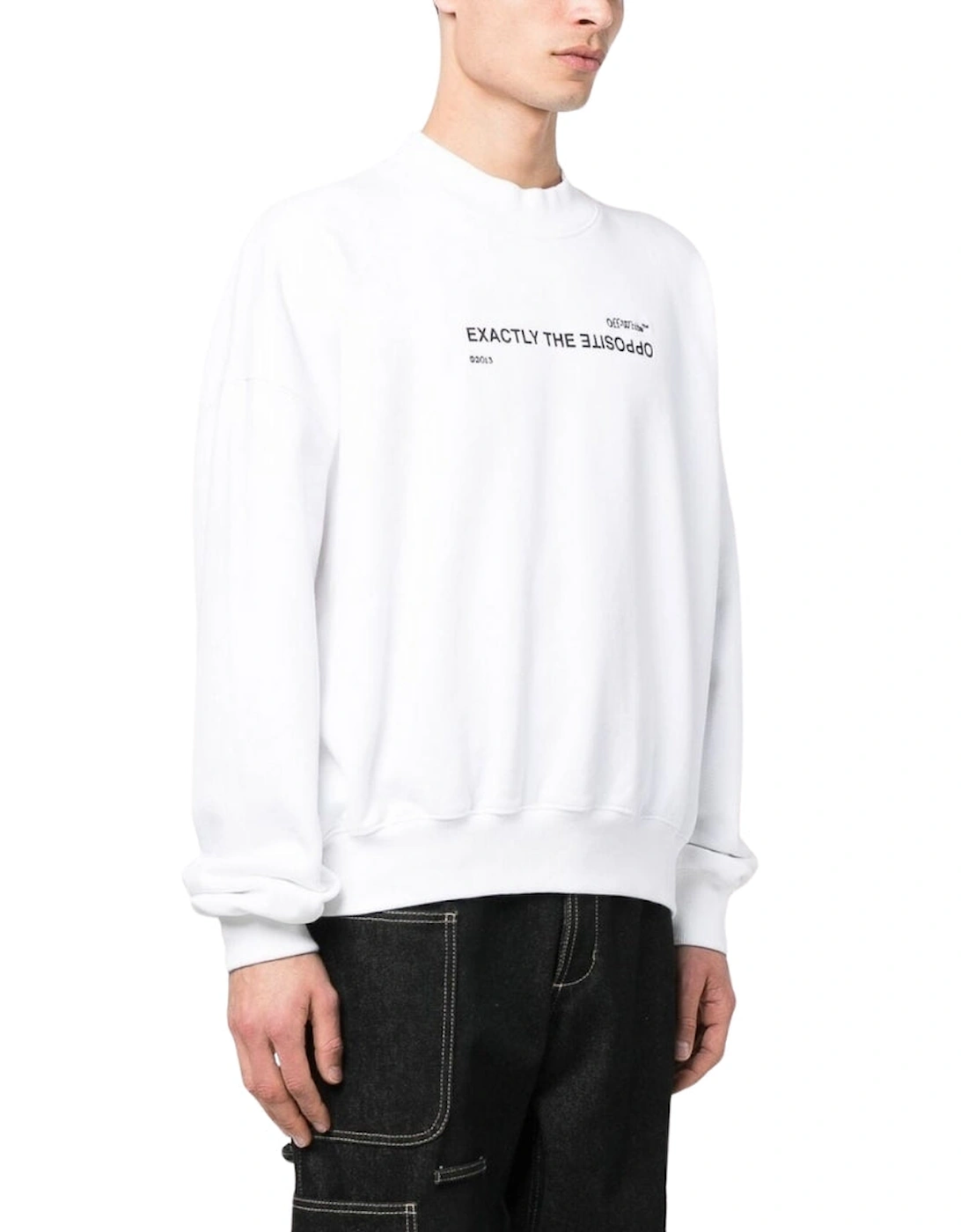 Spiral Opposite Boxy Crewneck White