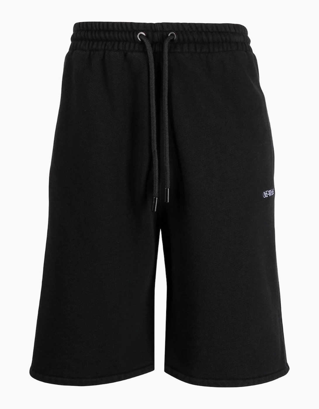 Off-White Men's Black Stitch Diags Skate Sweatshorts - Size: 35/34/32