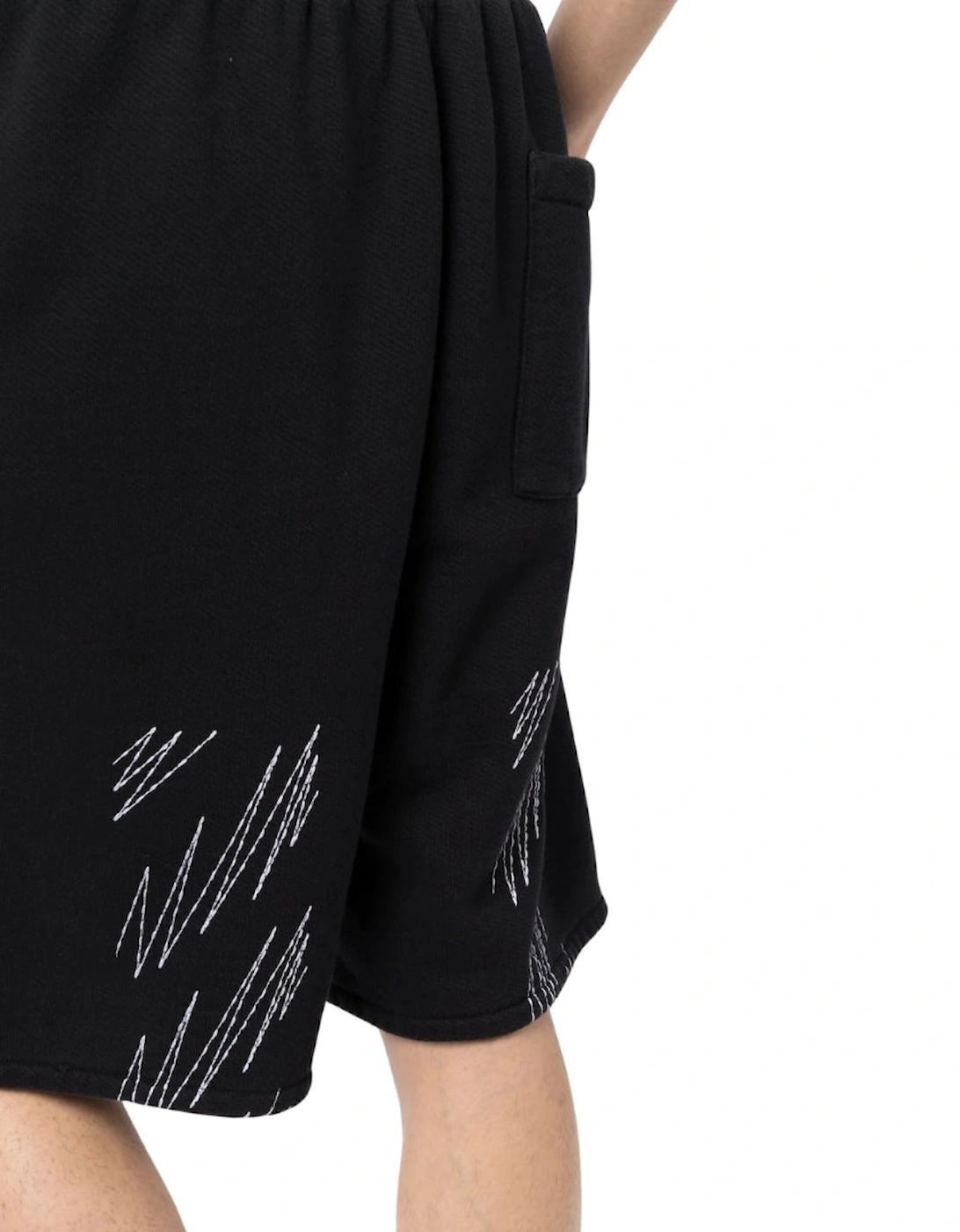 Stitch Diags Skate Sweatshorts Black