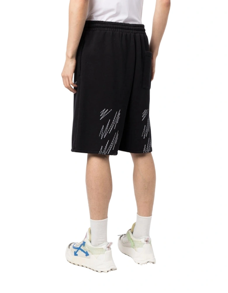 Stitch Diags Skate Sweatshorts Black