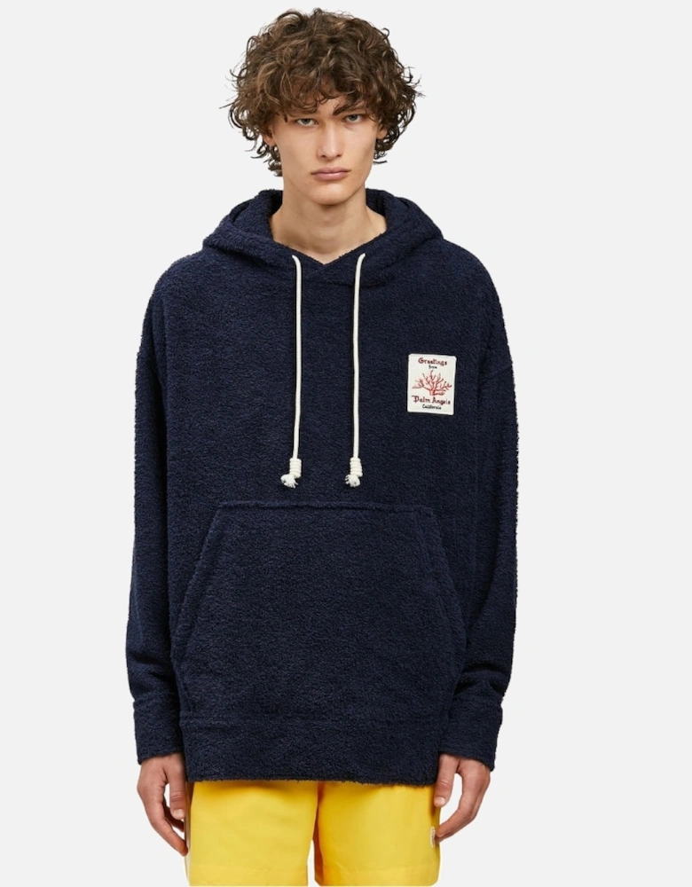 Coral Terry Hoodie Navy