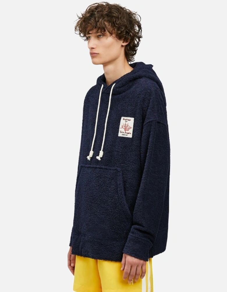 Coral Terry Hoodie Navy