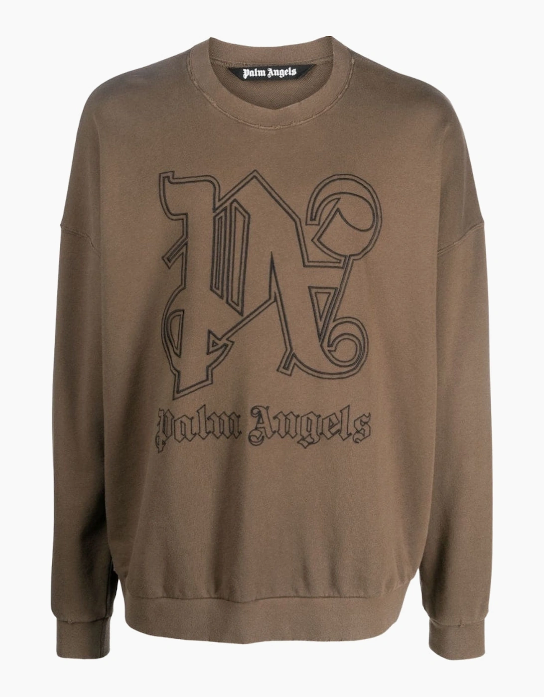Palm Angels Men's Brown Pa Monogram Statet Crew  M