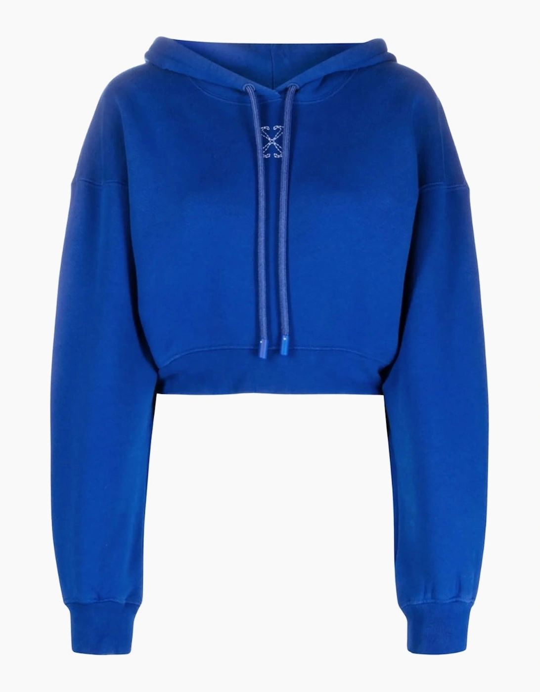 Off-White Women's Blue Embr Mini Arrow Crop Hoodie - Size: 6