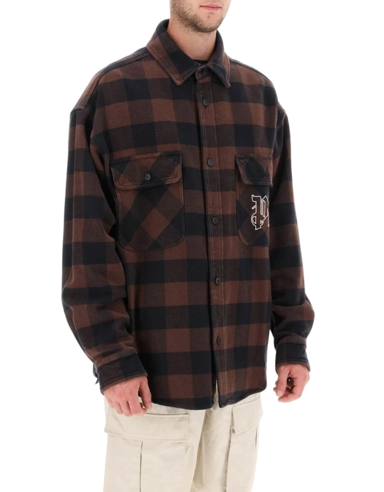 Pa Monogram Check Overshirt Brown