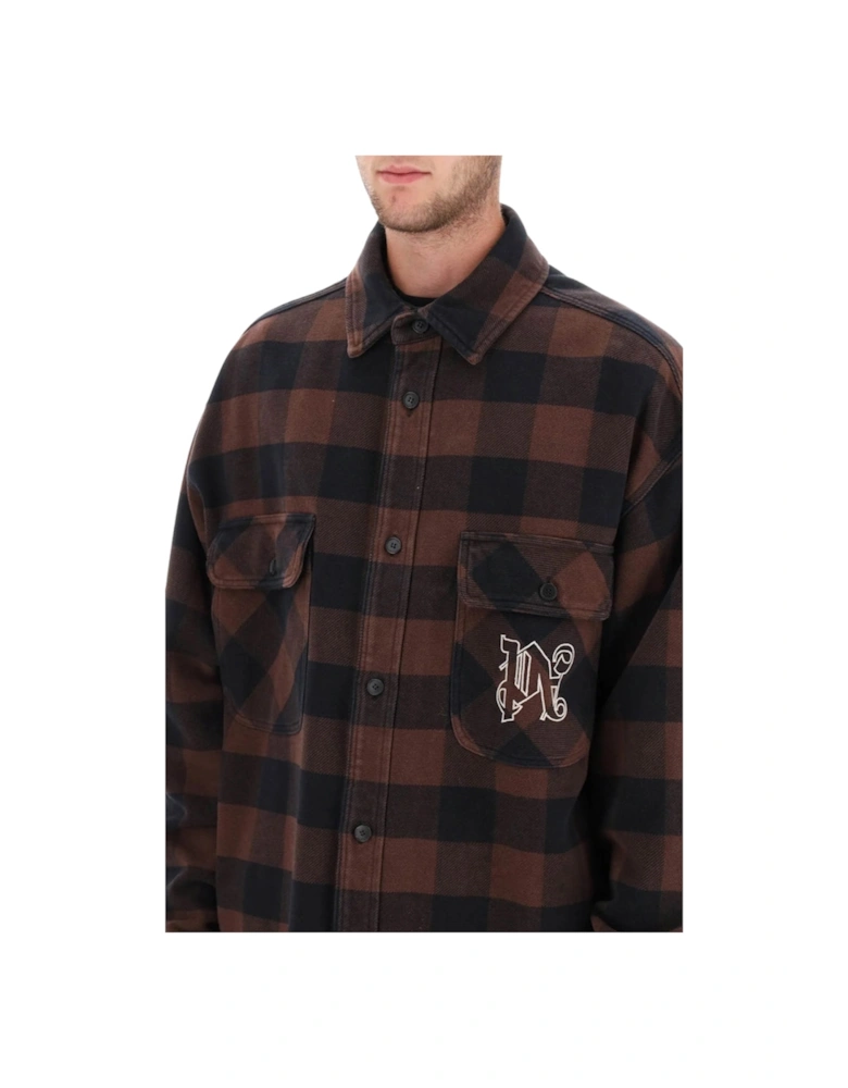 Pa Monogram Check Overshirt Brown