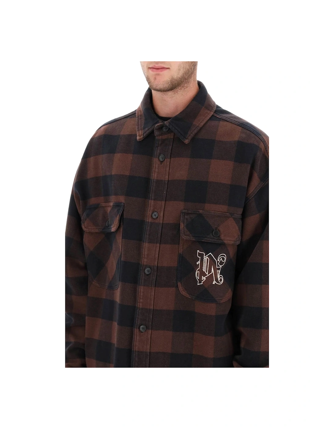 Pa Monogram Check Overshirt Brown