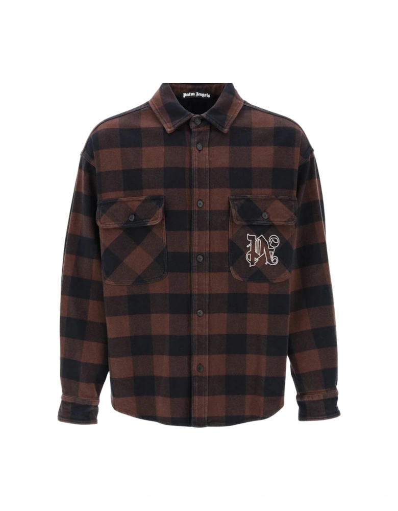 Pa Monogram Check Overshirt Brown