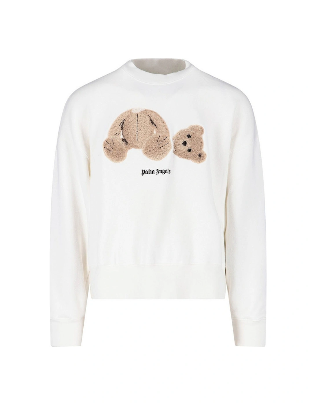 Palm Angels Men's White Kill The Bear Crew Sweatshirt  42 Xl