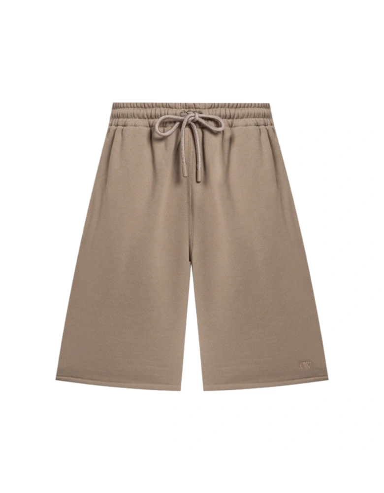 Ow Embroidered Skate Sweatshorts Beige