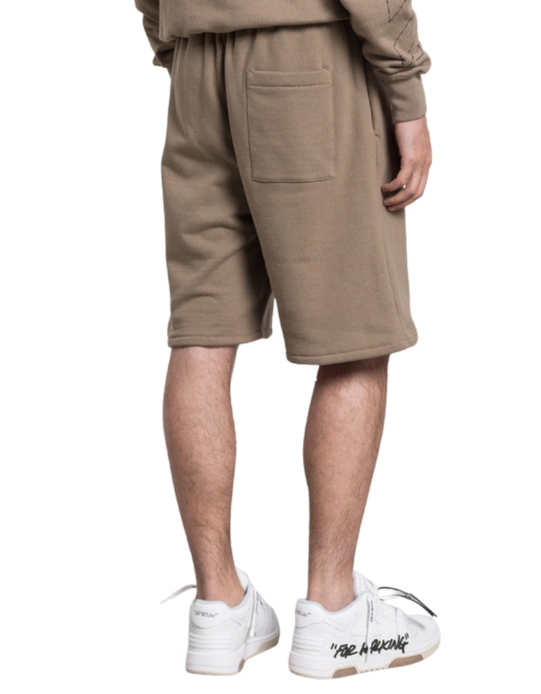 Ow Embroidered Skate Sweatshorts Beige