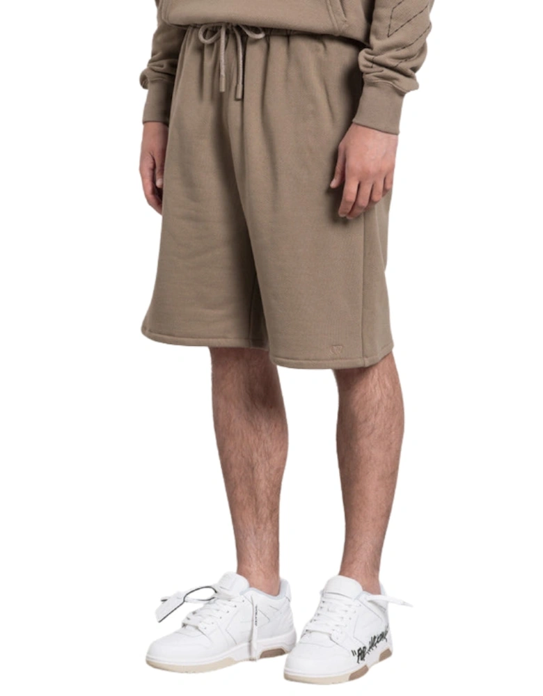 Ow Embroidered Skate Sweatshorts Beige